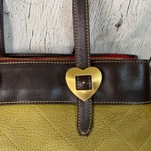 Green Dooney & Bourke Suede Quilted Leather Satchel Purse - Picture 3 of 15